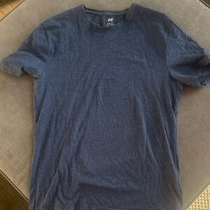 H&M Men's Deep Blue Short Sleeve Tee